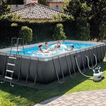 Каркасный бассейн Intex Ultra Frame 26368in 732×366×132 см, 31805 л, с фильтром, хлоргенератором, лестницей, тентом, подстилкой и сеткой