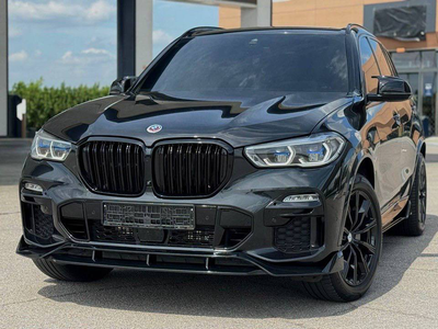 Юбка накладка переднего бампера Paradigma BMW X5 G05 2018-2022 черный глянец для BMW X5 G05 2019- (8940)