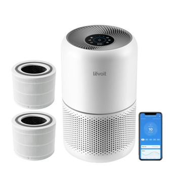Очиститель воздуха Smart Levoit Core 300S Plus White Wi-Fi, дополнительный фильтр 3 в 1 True HEPA, 50 м², 240 м³/ч, правжній HEPA-фильтр 3 в 1, активированный уголь, датчик качества воздуха, автоматический режим, сенсорный экран панели управления
