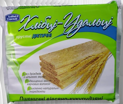 Хлібці дієтичні Лавка Здоров"я Хлібці-Удальці хрусткі пшенично вівсяні-кукурудзяні 100 гр.