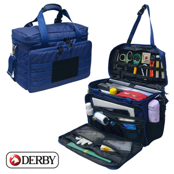 Сумка-органайзер дорожная DERBY PatrolBag синяя передвижной офис для ВМС, ВПС, на кресло сиденье автмобиля крепкая ручная кладь в самолет 40 30 20, карман ноут