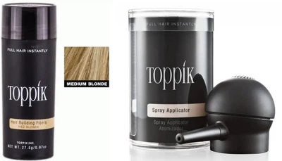 Загуститель для волос Toppik (Medium Blonde) Средняя блондинка - русый + Насадка-распылитель Toppik