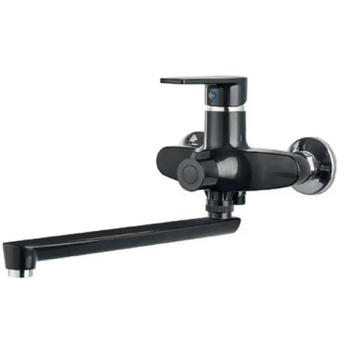 PLAMIX OSCAR-006 EURO SET BLACK Змішувач для ванни (зі шлангом,лійкою та кроншт.)(К.чорний)(24шт/ящ) ( 22127 )