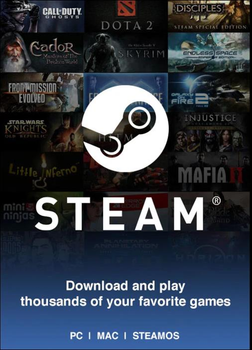 Карта пополнения Steam на 20 бразильских реалов только для BRL