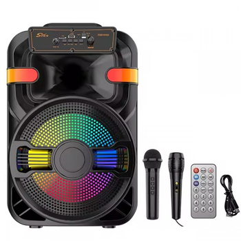 Бездротова Bluetooth караоке-колонка з двома мікрофонами з пультом ДУ та RGB-підсвічуванням портативний сабвуфер 20W(SW222)