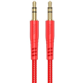 Кабель HOCO UPA24 Smooth AUX audio cable, 1m, red