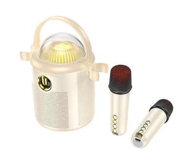 Беспроводная колонка Hoco BS59 Pearlescent BT speaker with 2mic, BT5.1, TWS, TF, AUX, 5h, beige