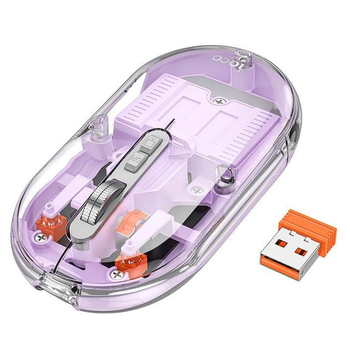 Мышка HOCO General dual-mode silent wireless mouse GM35 (battery version), 2.4G+BT, 800-1200-1600DPI, 300mAh, purple