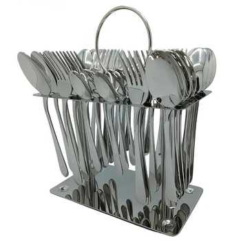 Набор столовых приборов на 12 персон Cutlery Set CD-04 36 предметов из нержавеющей стали на подставке Серебристый (127-14-16558)