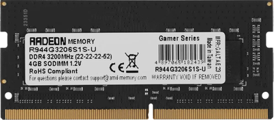 Pamięć RAM AMD SODIMM DDR4-3200 4096MB PC4-25600 R9 Series (R944G3206S1S-U)