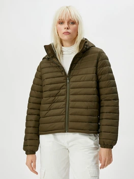 Куртка демисезонная с капюшоном женская Koton 4WAK20127EW876 34 Хаки (8683355715182)