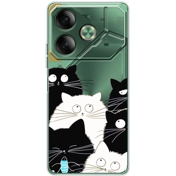 Силиконовый Прозрачный Чехол с Картинкой для Tecno Pova 6 Принт (Кошки) (57619-ysp167)