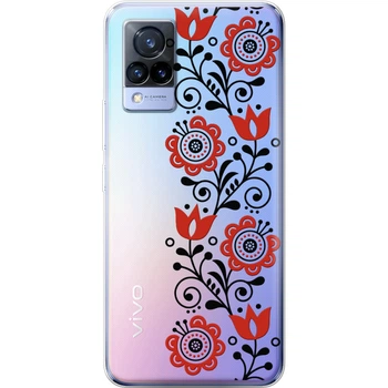 Силиконовый Прозрачный Чехол с Картинкой для Vivo V21 Принт (Цветок) (43146-ysp137)