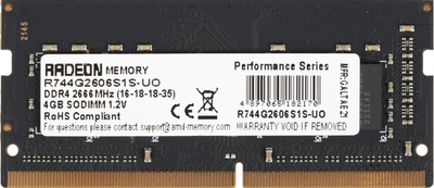 Pamięć RAM AMD SODIMM DDR4-2666 4096MB PC4-21300 Radeon R7 Performance (R744G2606S1S-UO)