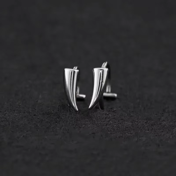 Серьги-обманки пирсинга зубы клики Finding Кольцо из хирургической стали 316L для губ 10мм Сталистый 12мм х 15мм Цена за пару