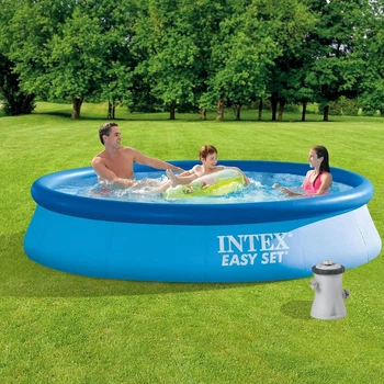 Надувной бассейн Intex Easy Set 366×76 см 28132in с фильтр-насосом, 5621 л, Синий