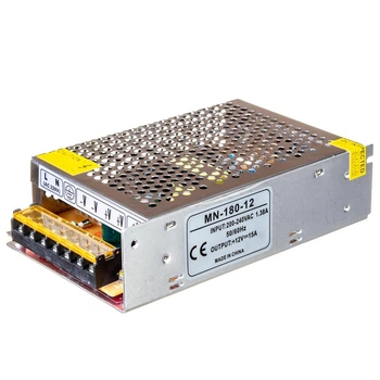 Блок питания 12В 15А 180Вт IP20 металлический корпус MN-180-12V-15A