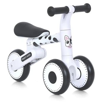 Биговел (велобег) детский трехколесный PROFI KIDS MBB 1013-4D с пено колесами EVA 6" и складной конструкцией, Черно-белый