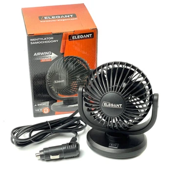 Вентилятор в салон (в прикур.) пластм. 12V 4" Elegant [EL 101 553]