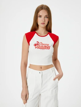 Топ женский Koton 4SAL10983IK010 XS Белый (8684288386098)