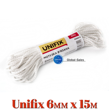 Веревка вязаная Unifix 6мм x 15м белая (699617)