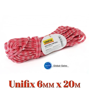 Веревка плетеная Unifix 6мм x 20м узорная (699574)
