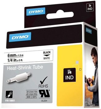 Taśma etykietowa Dymo Heart-Shrink Tube IND 6 mm x 1.5 m White 18051 (71701180513)