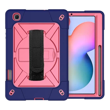 Чехол ARM Cover Samsung Galaxy Tab S6 Lite P610 противоударный с ремнём и подставкой 360° Blue/Pink