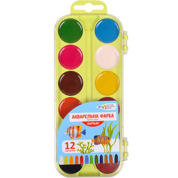 Акварель 12 кольорів, медова 312046/Cr 4820072539958