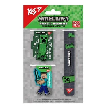 Закладки для підручників YES, 3 шт., Minecraft.Boom, магнітні, (708345)
