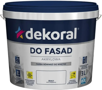 Краска фасадная акриловая Dekoral Do Fasad 3л