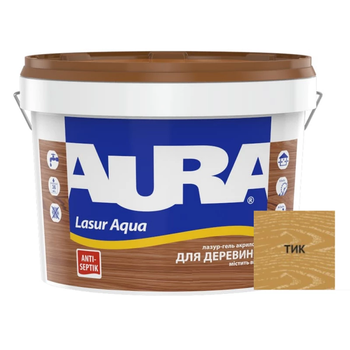 Лазур - лак акриловый Aura Lasur Aqua для древесины тик 9л