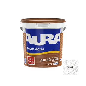 Лазур – лак акриловый Aura Lasur Aqua для древесины белый 0.75л