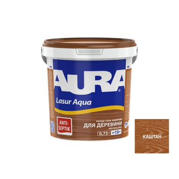 Лазур – лак акриловый Aura Lasur Aqua для древесины каштан 0.75л
