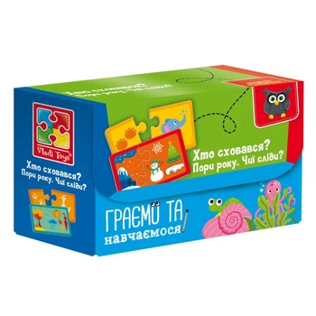 Пазлы Vladi toys Ассоциации Найди пару Времена года. Кто спрятался? (VT5003-04)