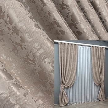 Комплект готових штор VR-Textil Льон мармур Pavliani VO № 1715ш світло-пудровий 100х270 см 2 шт (31-758)