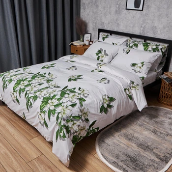 Комплект постільної білизни Moon&Star Бязь Gold Люкс «Wisteria White» Сімейний 143х210х2 наволочки 2х40х60 (MS-820007480)
