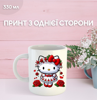 Кружка Привет Китти Хеллоу Китти с принтом керамическая чашка Hello Kitty 330 мл Uk_861