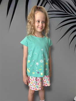 Костюм (футболка + спідниця) MO kids 9/10 років 132-136 см Зелений