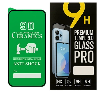 Протиударна захисна плівка Ceramics 9D для Apple iPhone 14 Pro Max з чорною рамкою, глянцева
