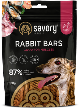 Лакомства для собак Джерки Savory Bars With Rabbit батончики с кроликом 100 г (4820261921113)
