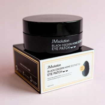 Гидрогелевые патчи с протеинами шёлка и углём JMsolution Black Cocoon Home Esthetic Eye Patch 60 шт