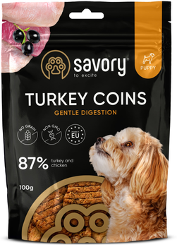 Лакомства для собак Джерки Savory Puppy Coins With Turkey монетки для щенков с индейкой 100 г (4820261921090)