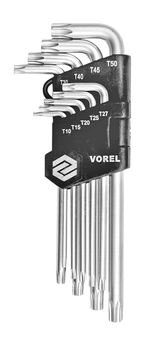 Набір ключів TORX T10-T50, 9од, 56478, Vorel