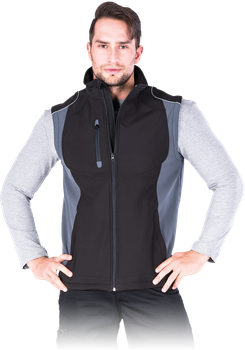 Безрукавка утеплена флісом, чорна, 310г/м², SOFTSHELL, LEBER&HOLLMAN (12) XXL