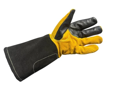 Рукавички зварювальника MIG/TIG - Curved, WELDPROSTAR, (0700005040) з підкладкою з флісу, посилені, розмір10, зшиті кевлар. ниткою, 35см