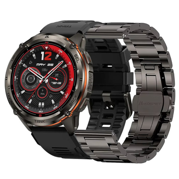 Мужские противоударные часы Kospet Tank T3 Ultra 2 Special Edition Black (2 ремешки) с компасом, барометром, GPS, водостойкие, тактические