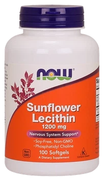 Подсолнечный лецитин 1200 мг Now Foods Sunflower Lecithin 100 капсул