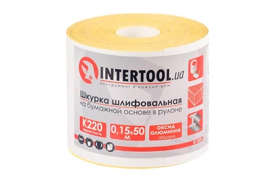 Шлифовальная шкурка Intertool - 115 мм x 50 м x P220 бумага 1 шт.