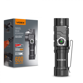 Портативный светодиодный фонарик Videx VLF-A244RH 600Lm (142777)